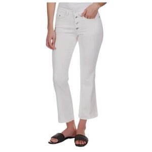 Michael Kors‎ jeans size 14 white stretch cropped frayed ankle jeans 💙💙